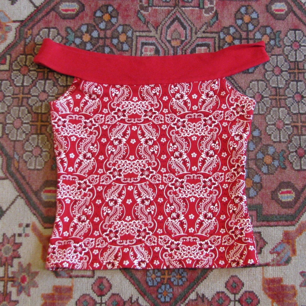 Vintage 90's Off-the-Shoulder Bandanna Top